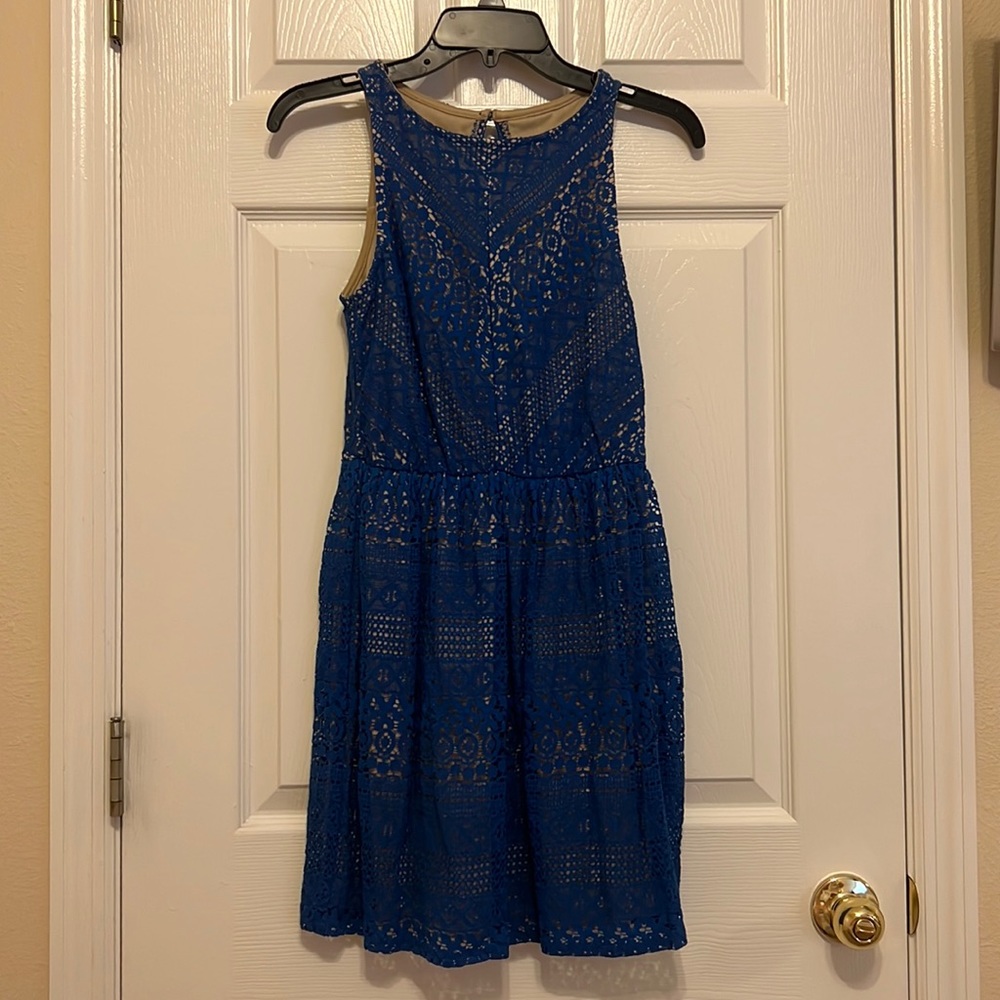 Crystal doll blue lace small dress